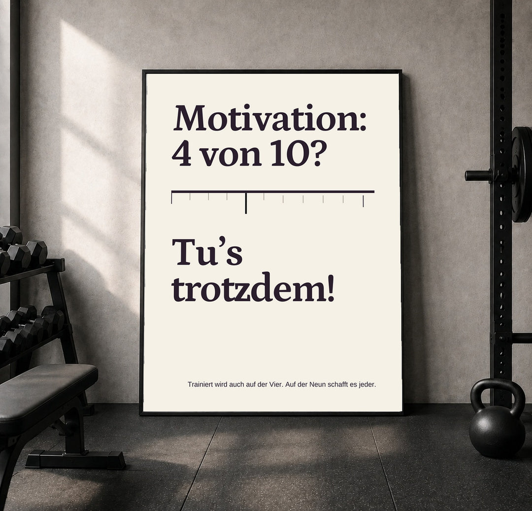 Trotzdem Trainieren Motivation Leinwand – Leinwandbild