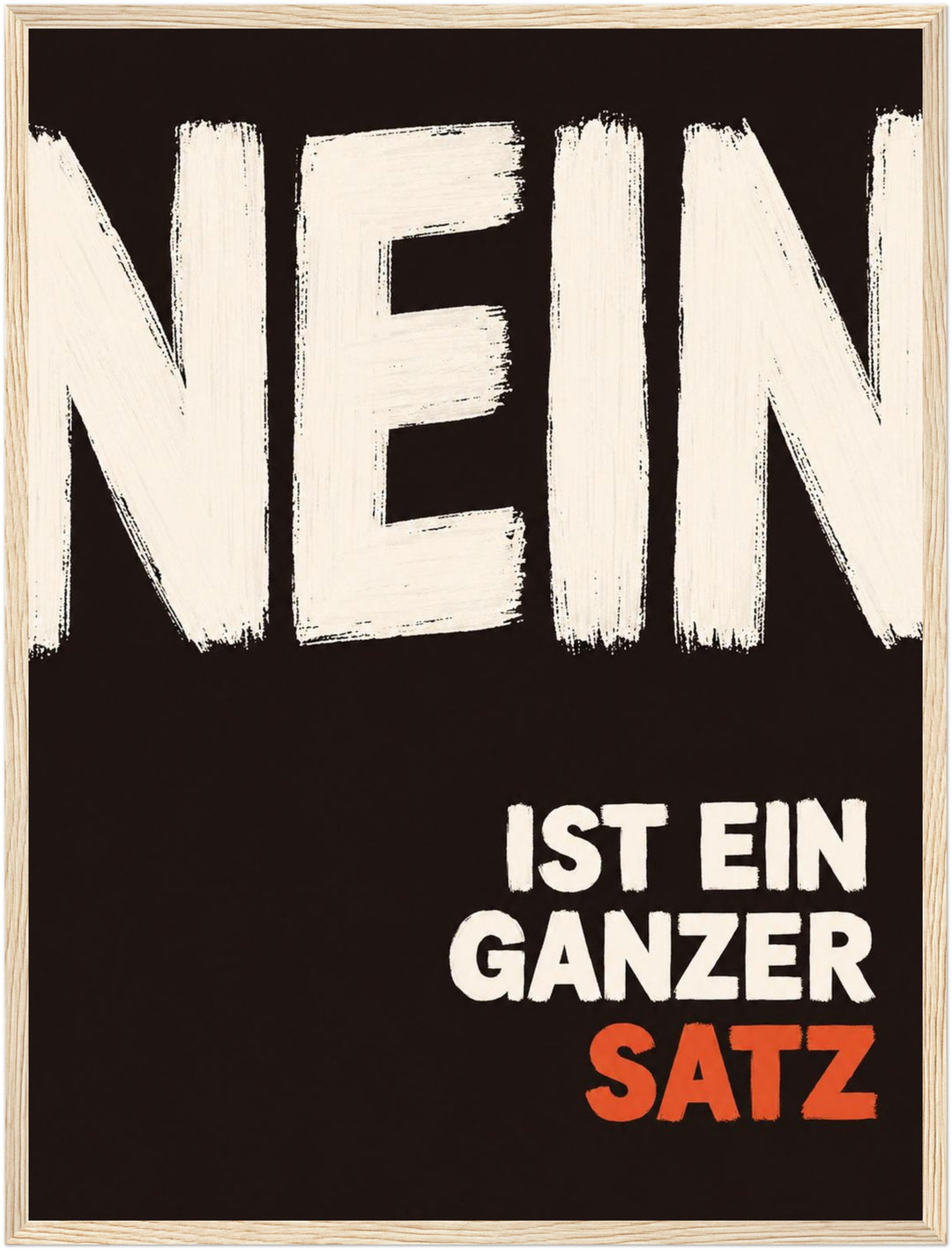 Nein ist ein Satz Poster – Holz natur Rahmen – Produktfoto