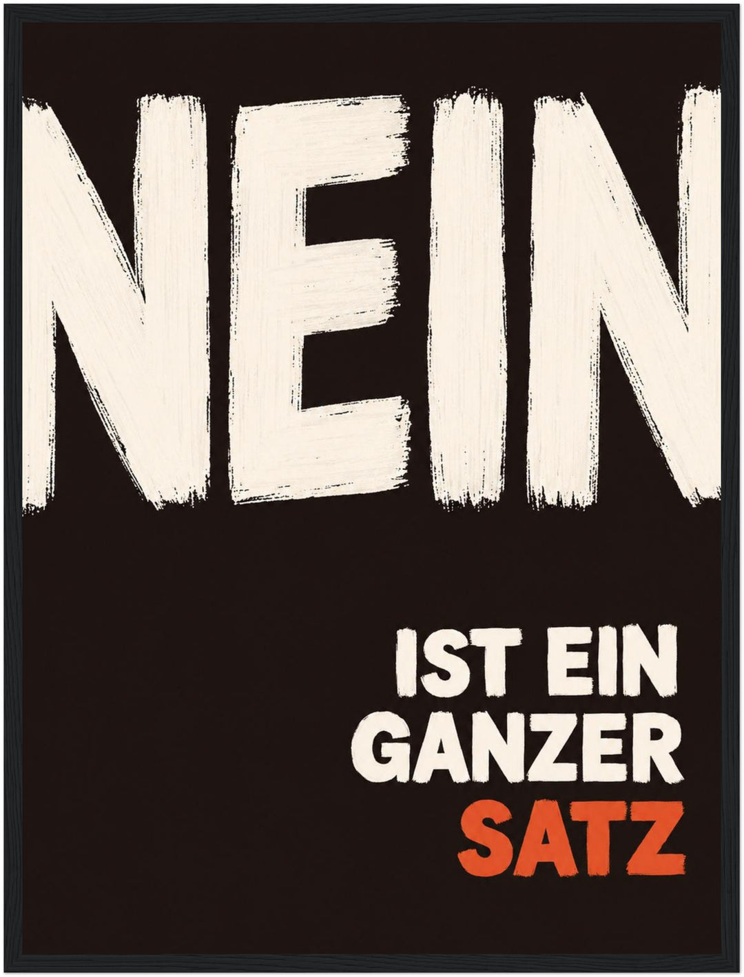 Nein ist ein Satz Poster – Schwarzer Rahmen – Produktfoto