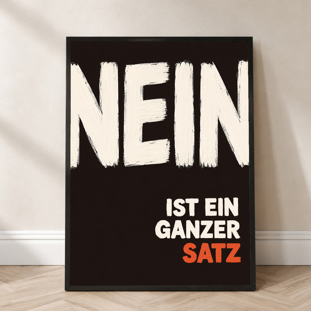 Nein ist ein Satz Poster – Schwarzer Rahmen – Produktfoto