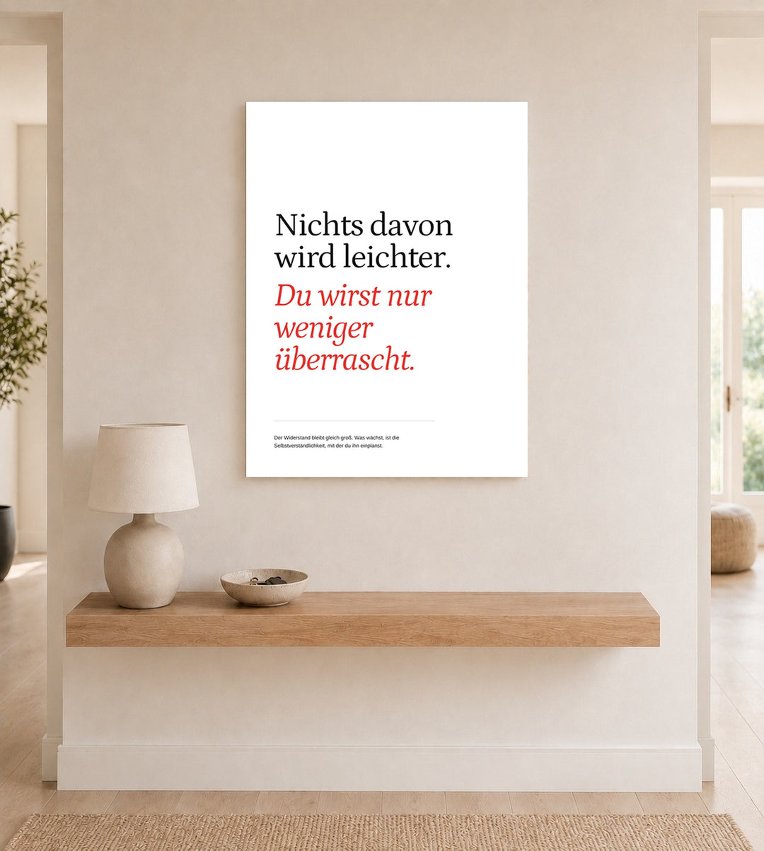 Widerstand wird Gewohnheit Poster – Ohne Rahmen – Produktfoto