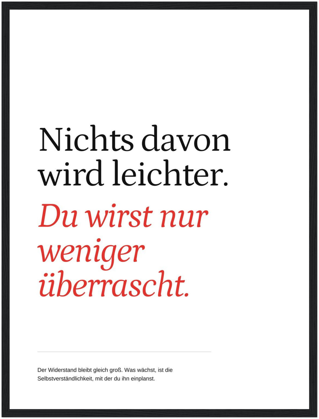 Widerstand wird Gewohnheit Poster – Schwarzer Rahmen – Produktfoto