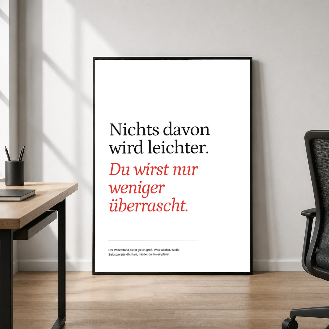 Widerstand wird Gewohnheit Poster – Schwarzer Rahmen – Produktfoto