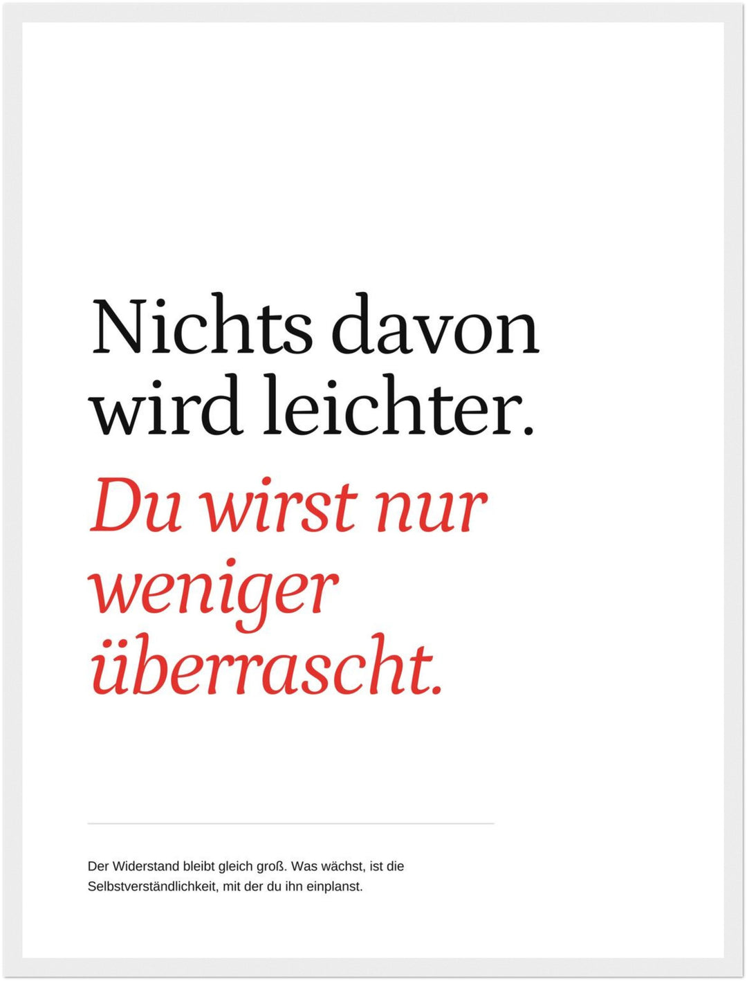 Widerstand wird Gewohnheit Poster – Weißer Rahmen – Produktfoto