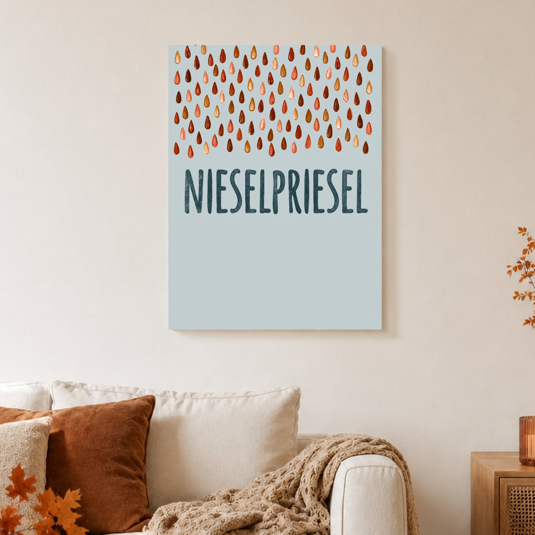 Nieselpriesel Regentropfen Poster – Ohne Rahmen – Produktfoto