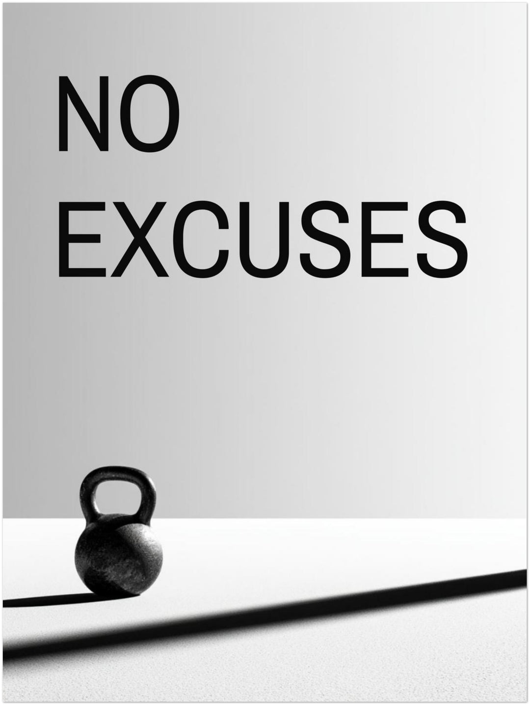 Keine Ausreden Kettlebell Poster – Ohne Rahmen – Produktfoto