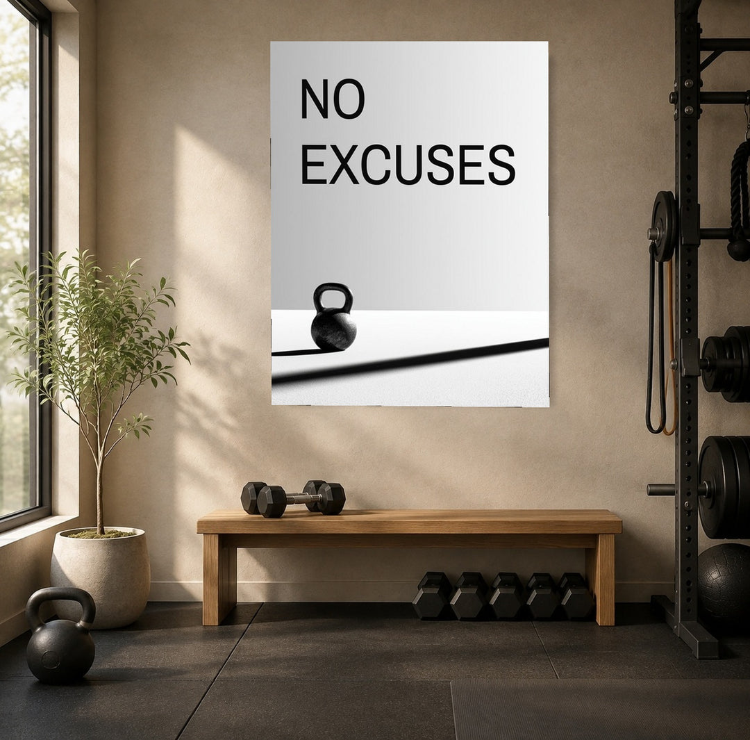 Keine Ausreden Kettlebell Poster – Ohne Rahmen – Produktfoto