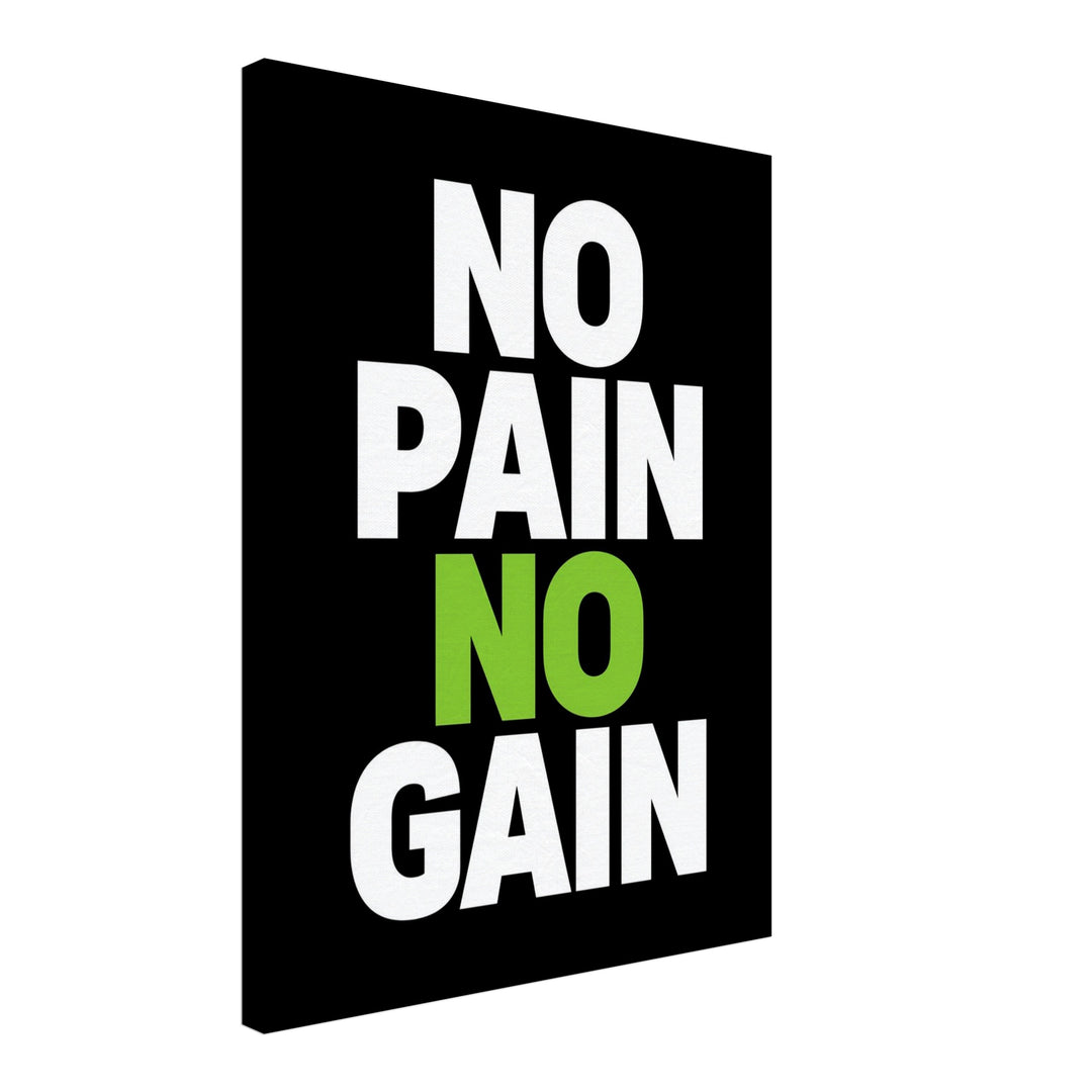 No Pain No Gain Leinwandbild – Schräge Ansicht – Produktfoto