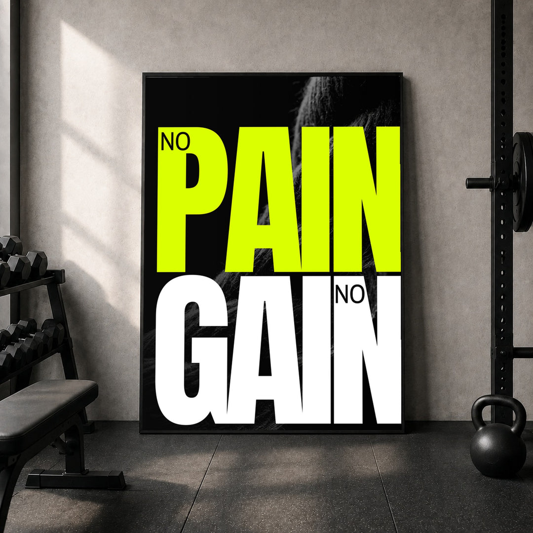 No Pain No Gain Vol. II Poster – Schwarzer Rahmen – Produktfoto