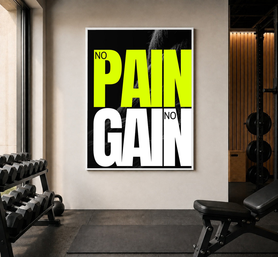 No Pain No Gain Vol. II Poster – Weißer Rahmen – Produktfoto