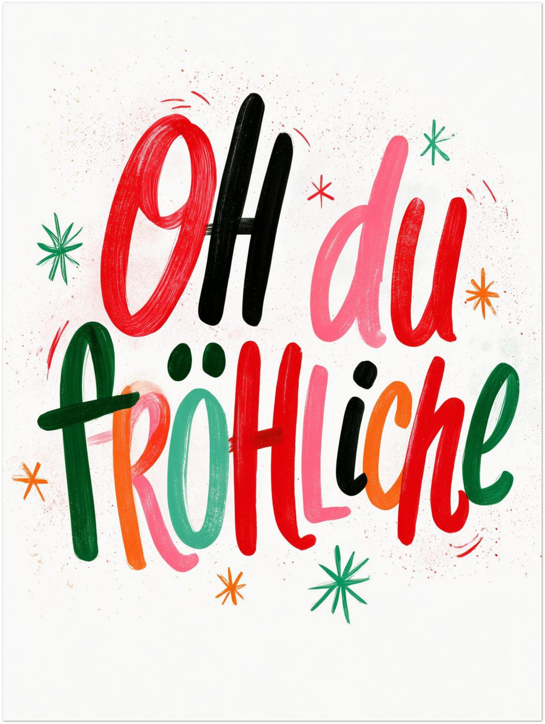 Oh du Fröhliche Lettering Poster – Ohne Rahmen – Produktfoto