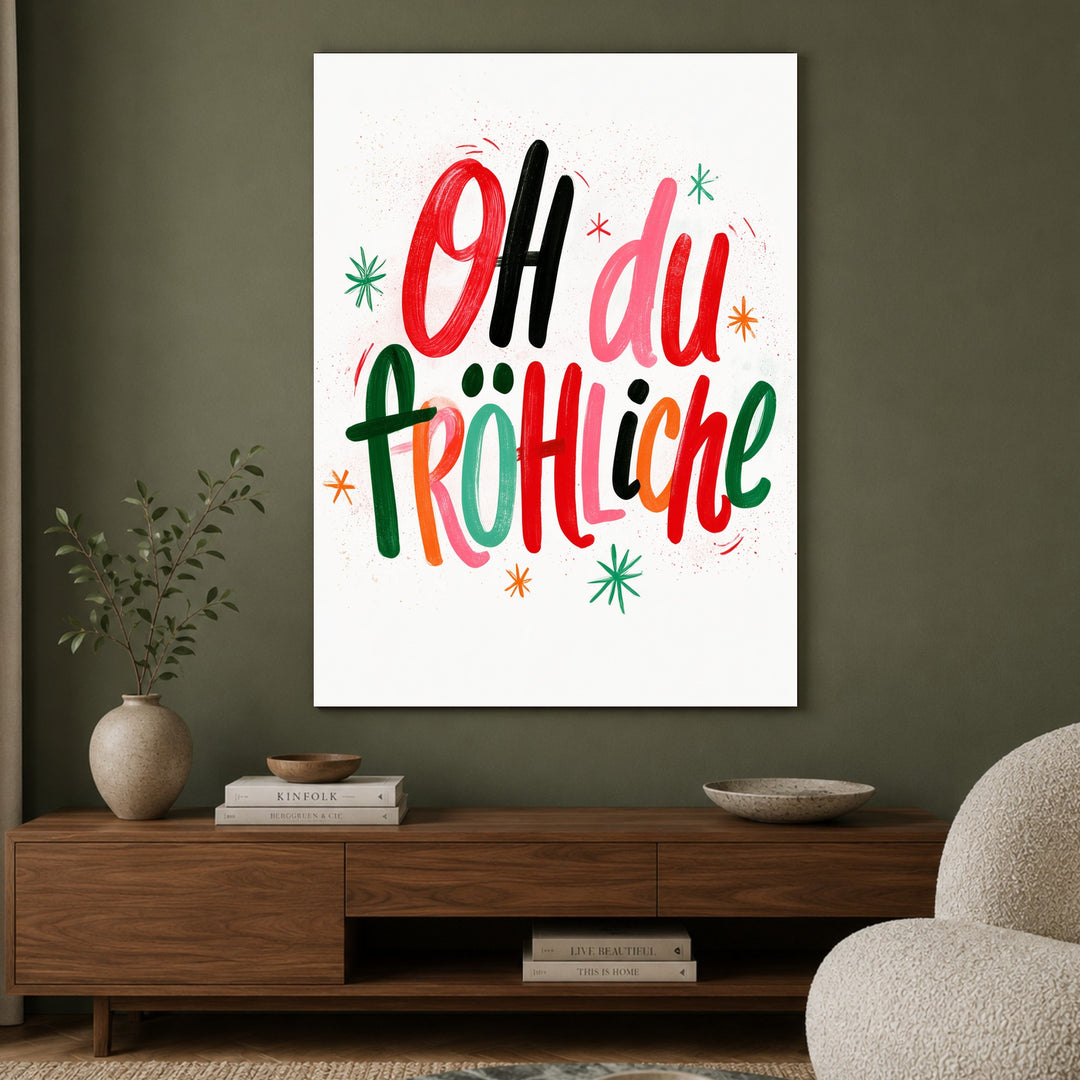 Oh du Fröhliche Lettering Poster – Ohne Rahmen – Produktfoto