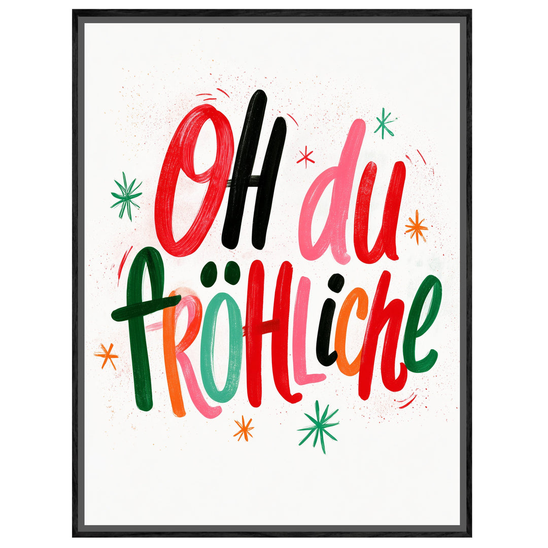 Oh du Fröhliche Lettering Leinwandbild – Leinwandbild