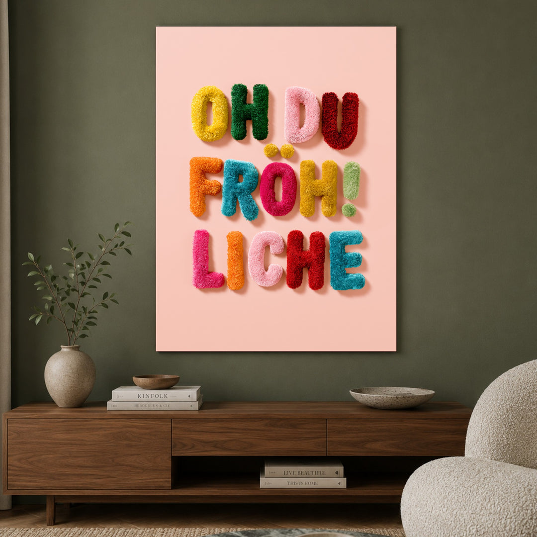 Oh du Fröhliche Flausch Poster – Ohne Rahmen – Produktfoto