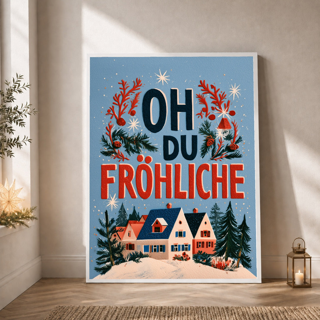 Oh du fröhliche Winterdorf Poster