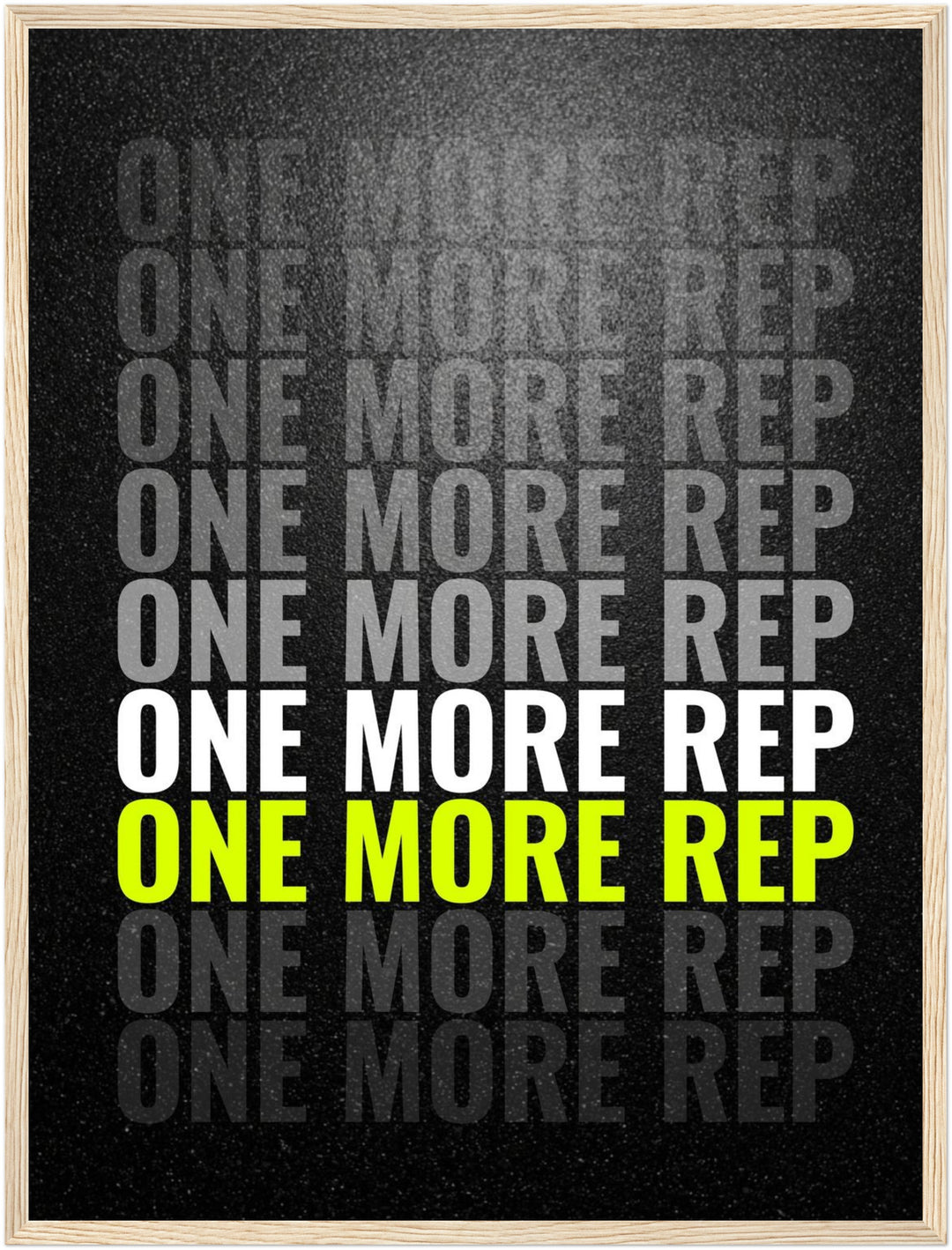 One More Rep Motivation Poster – Holz natur Rahmen – Produktfoto