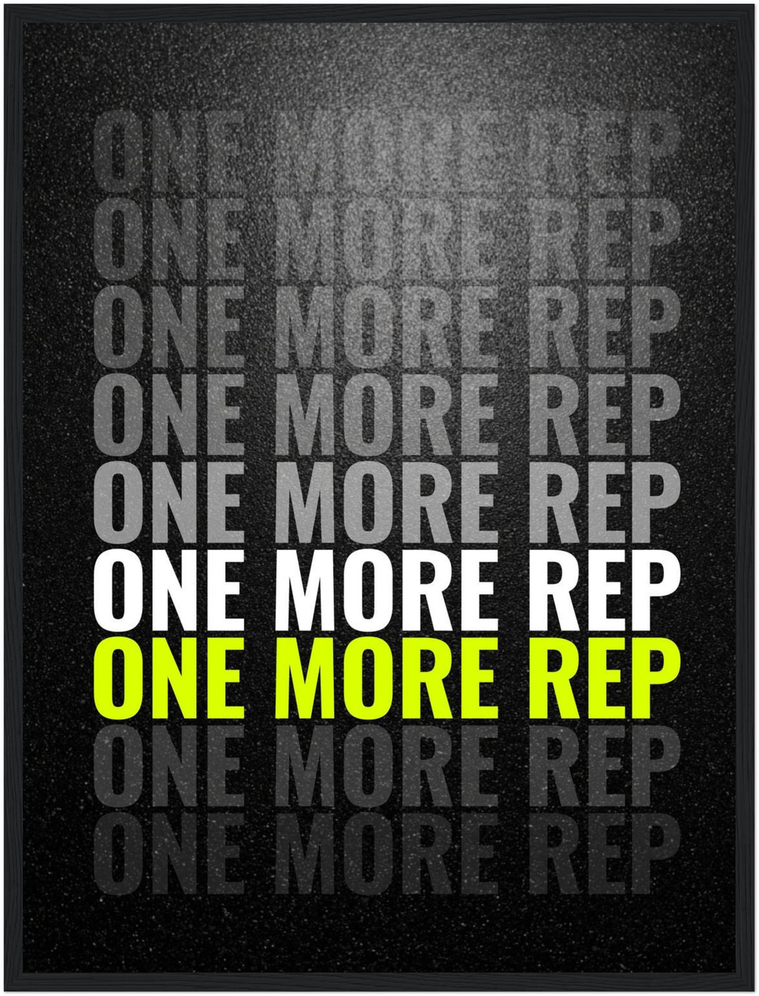 One More Rep Motivation Poster – Schwarzer Rahmen – Produktfoto