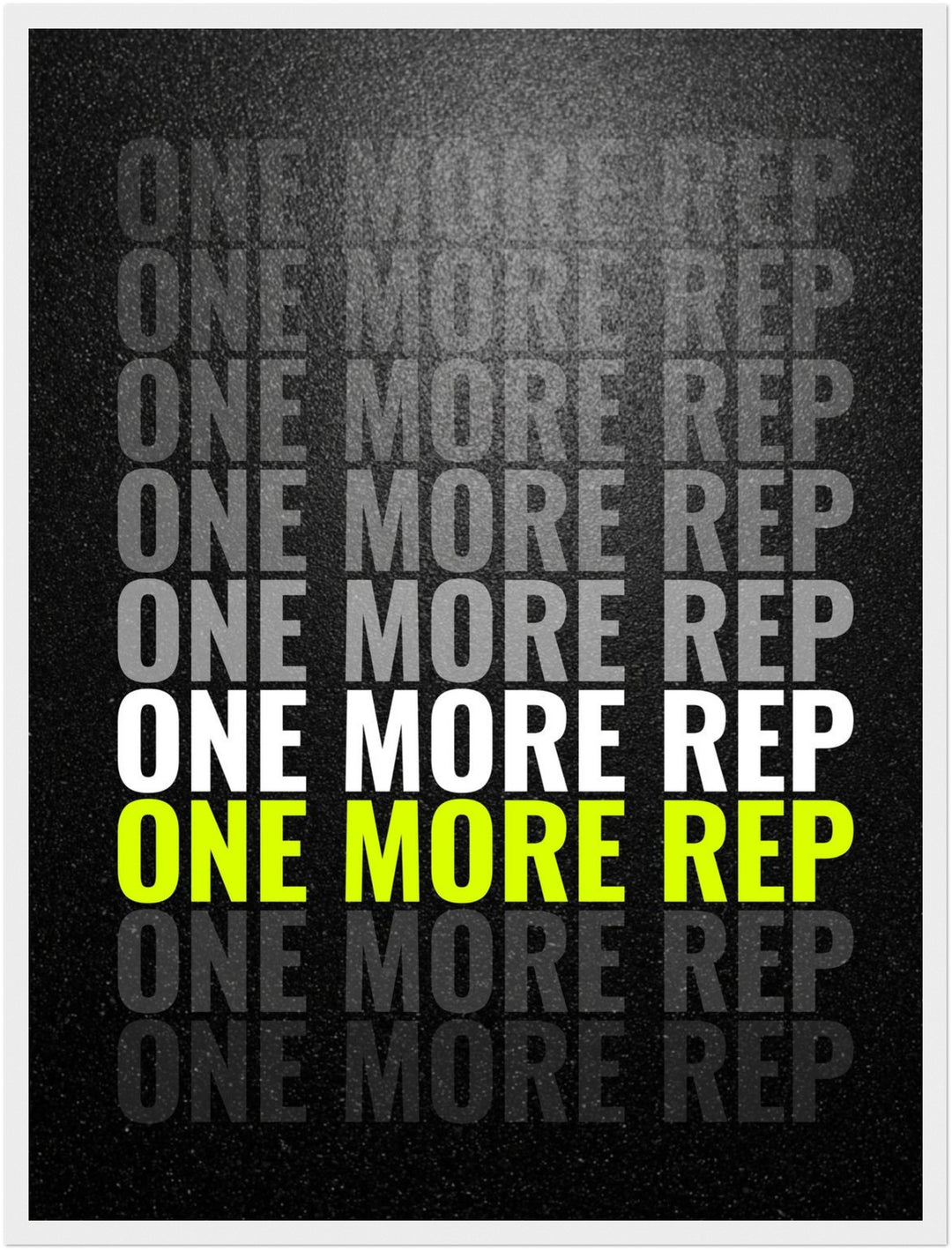One More Rep Motivation Poster – Weißer Rahmen – Produktfoto