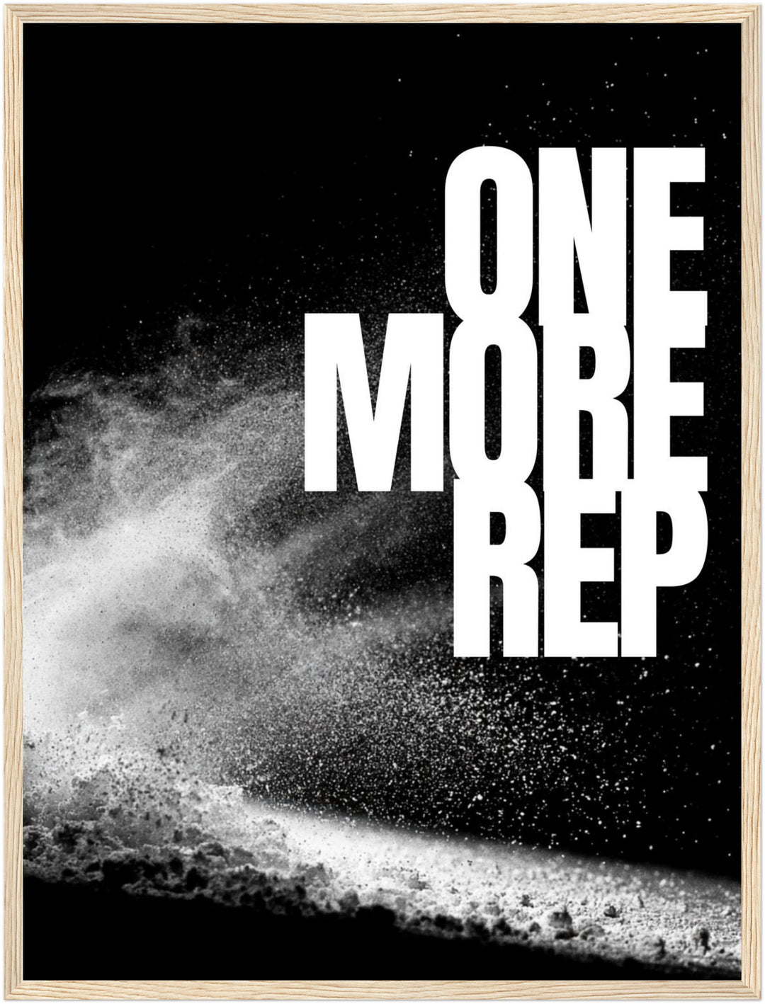 One More Rep Chalk Poster – Holz natur Rahmen – Produktfoto