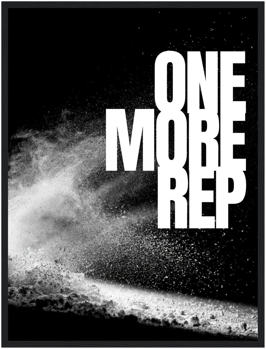 One More Rep Chalk Poster – Schwarzer Rahmen – Produktfoto