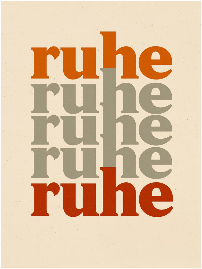 Ruhe Typografie Retro Poster