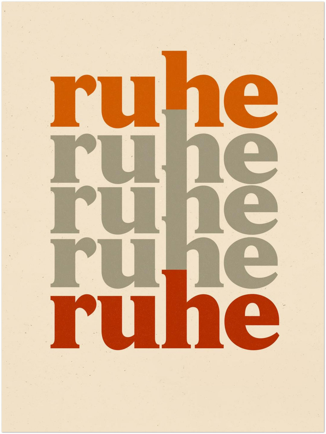 Ruhe Typografie Retro Leinwandbild – Ohne Rahmen – Produktfoto