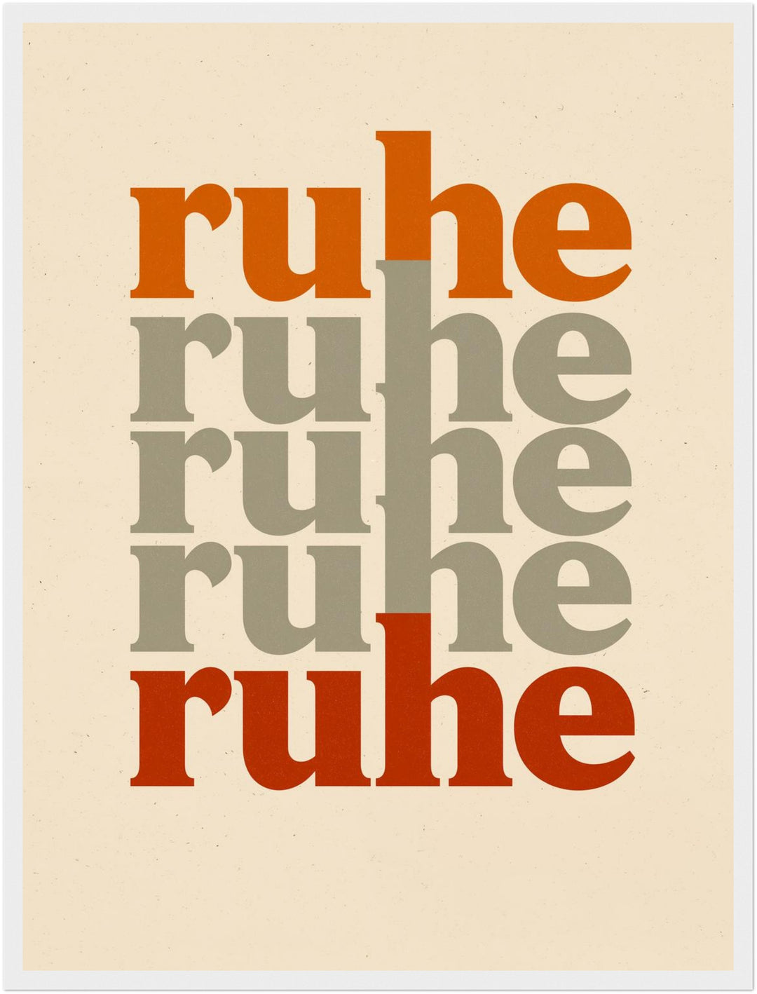 Ruhe Typografie Retro Poster – Weißer Rahmen – Produktfoto