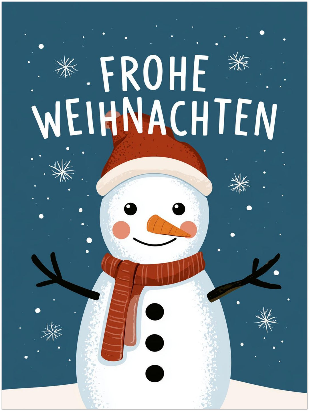 Frohe Weihnachten Schneemann Poster – Ohne Rahmen – Produktfoto
