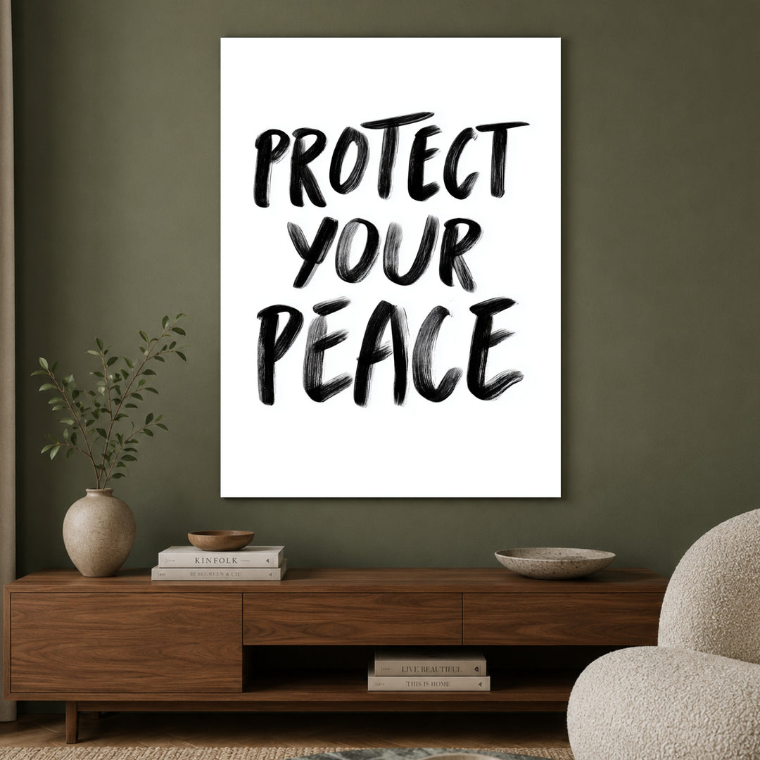 Protect Your Peace Poster – im Wohnzimmer