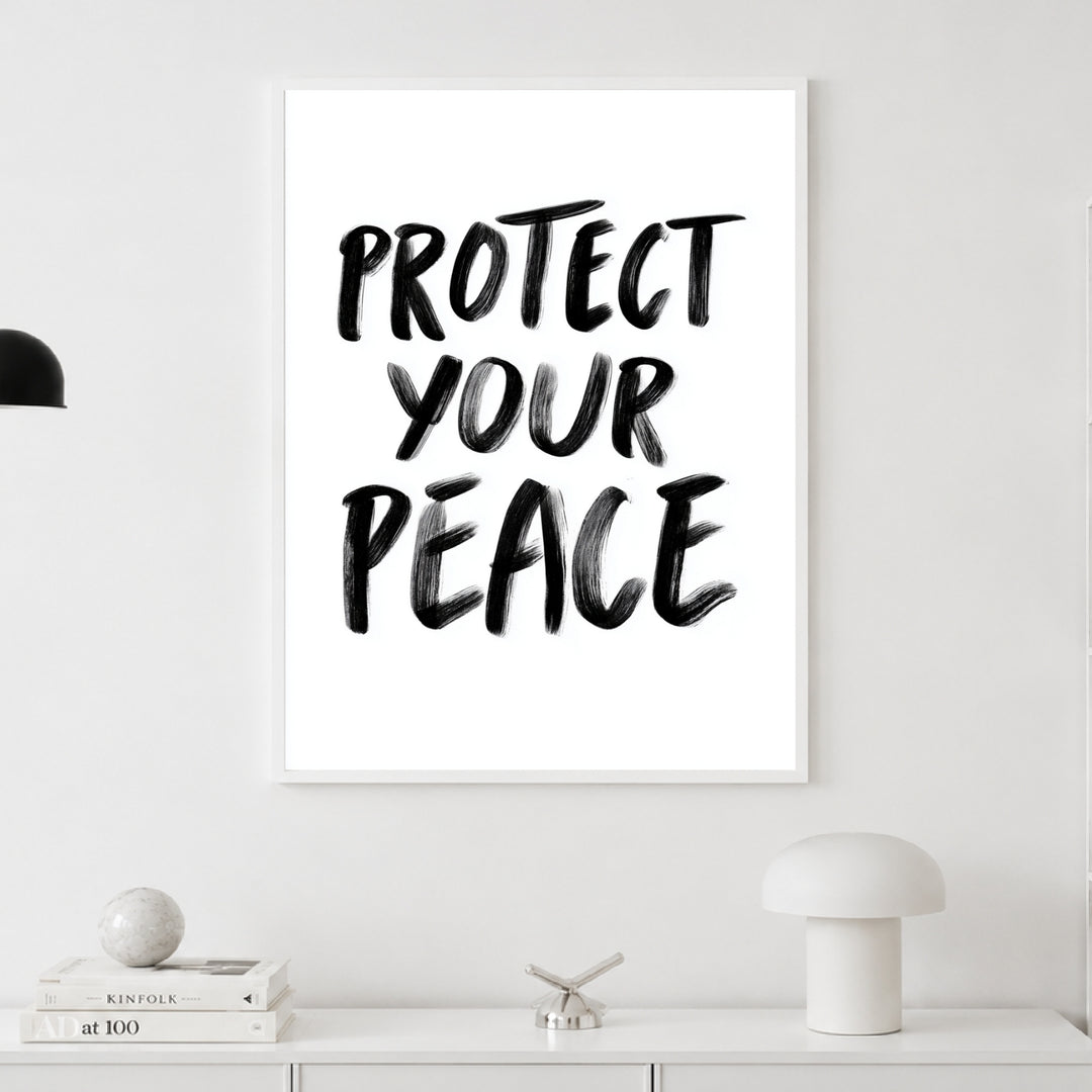 Protect Your Peace Poster – im Wohnzimmer
