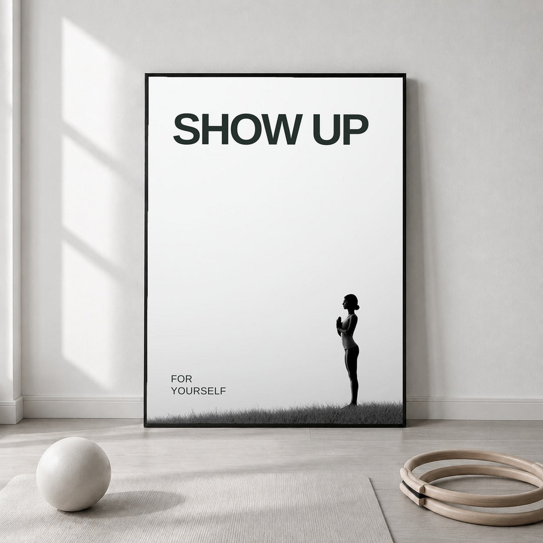 Show Up für dich Poster – Schwarzer Rahmen – Produktfoto