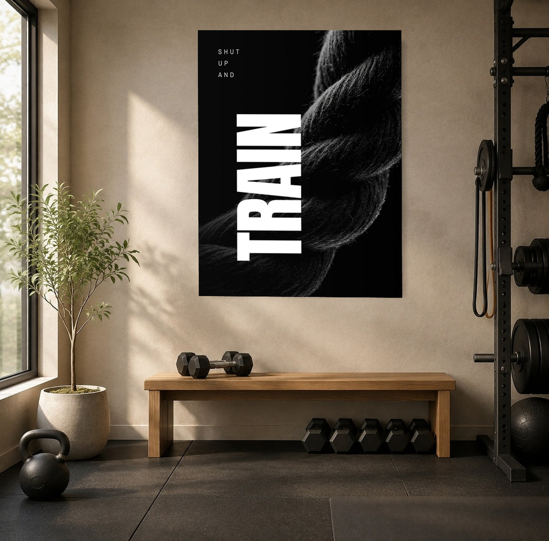 Shut Up and Train Leinwandbild – Ohne Rahmen – Produktfoto
