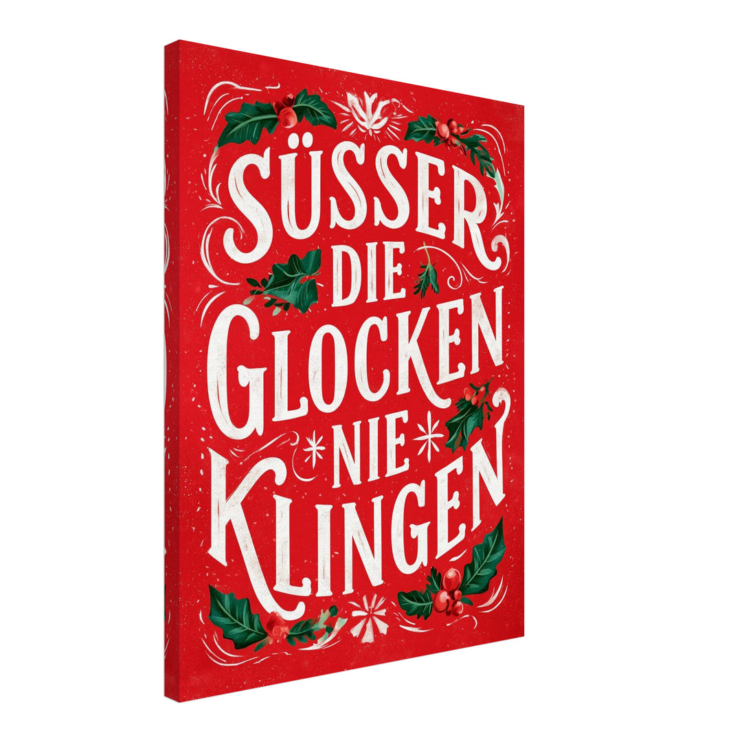 Süßer die Glocken klingen Leinwandbild – Schräge Ansicht – Produktfoto