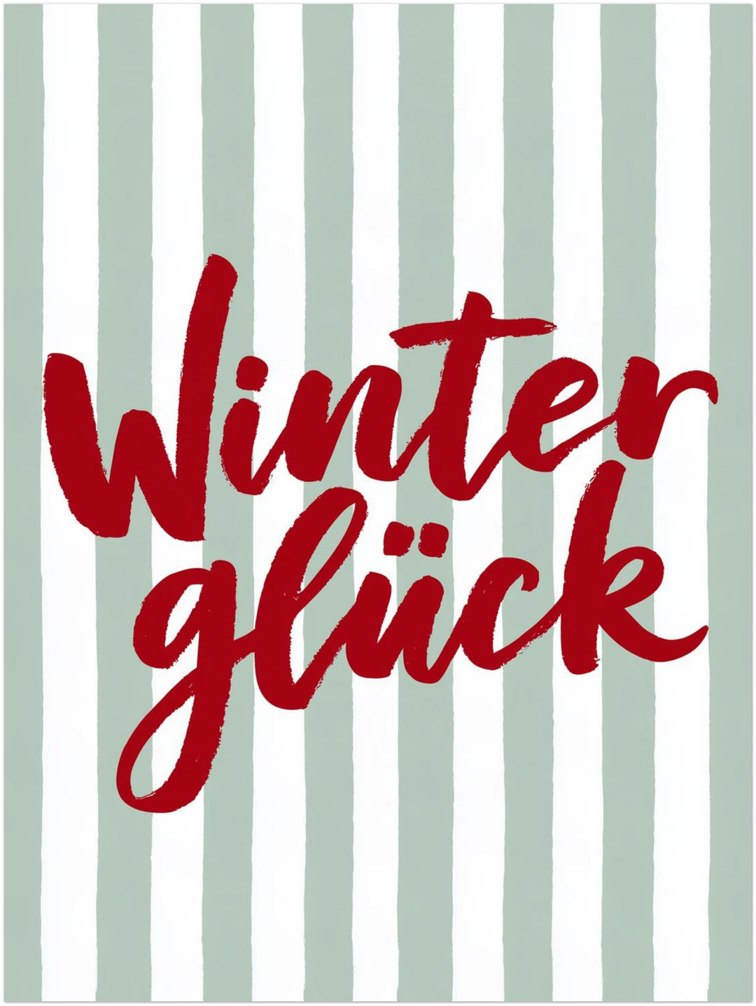 Winterglück im Streifenlook Leinwandbild – Ohne Rahmen – Produktfoto