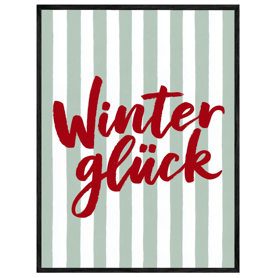 Winterglück im Streifenlook Leinwandbild – Leinwandbild