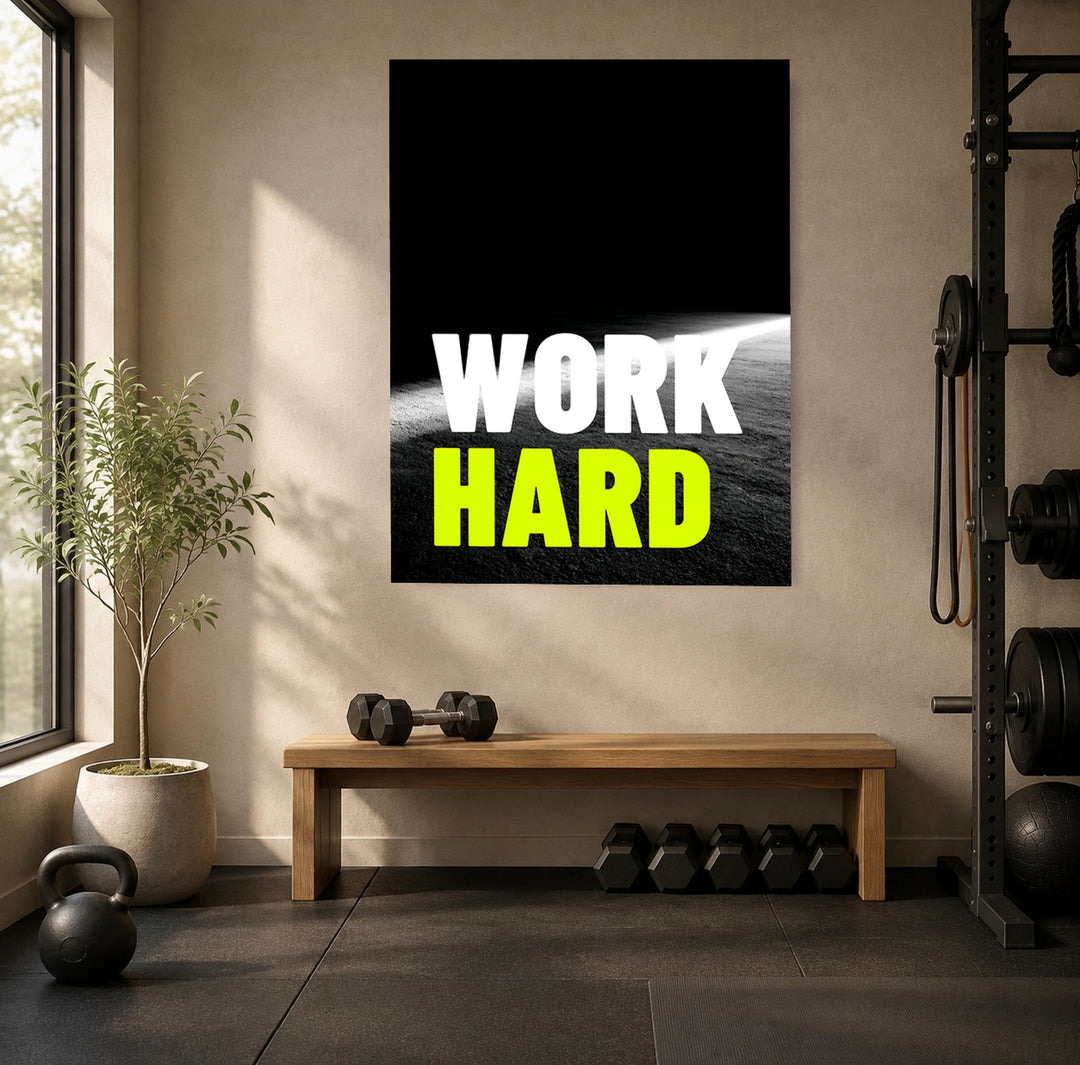 Work Hard Licht Poster – Ohne Rahmen – Produktfoto
