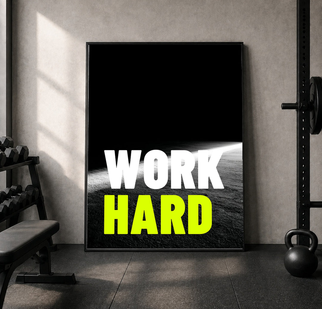 Work Hard Licht Leinwandbild – Leinwandbild