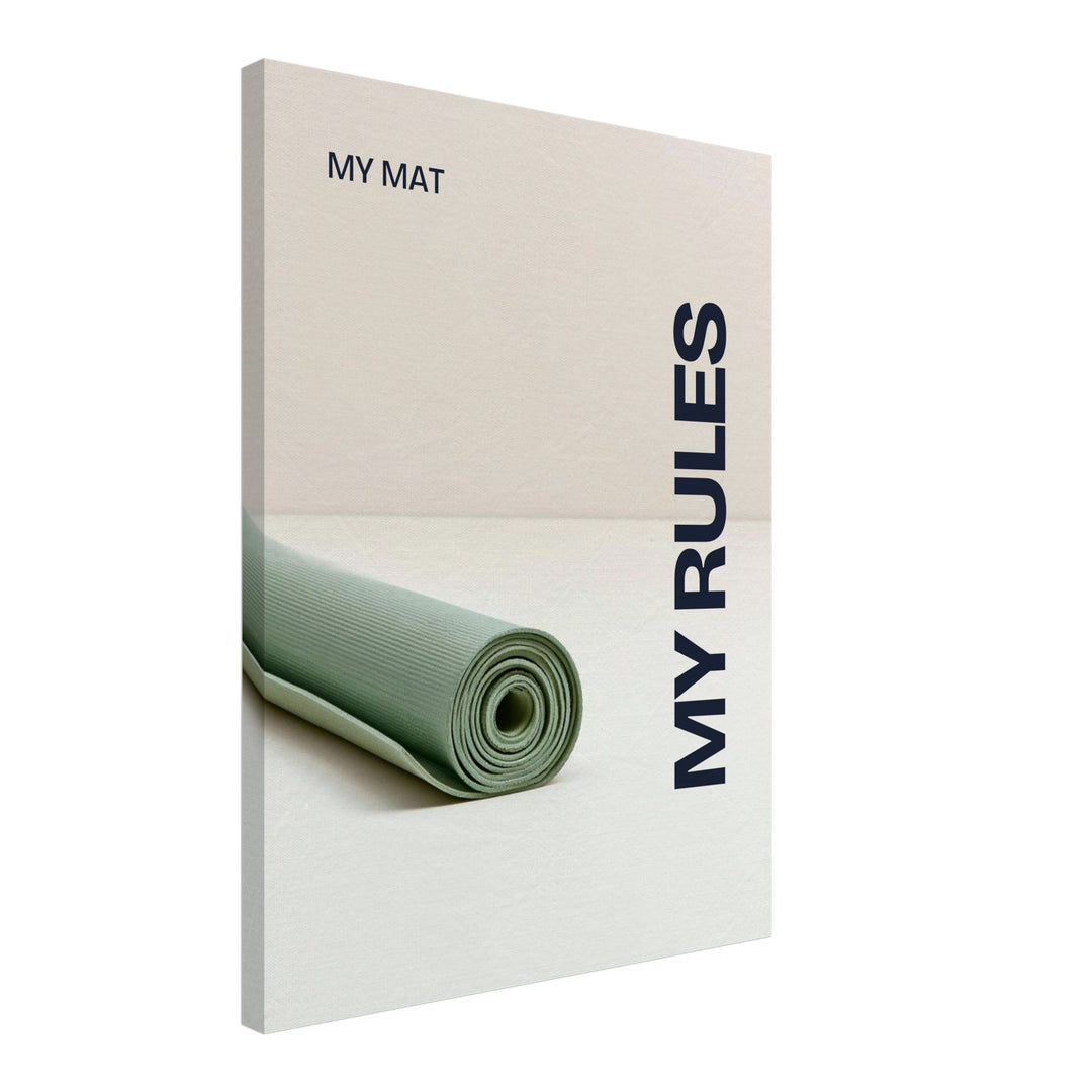 My Mat My Rules Leinwandbild – Schräge Ansicht – Produktfoto