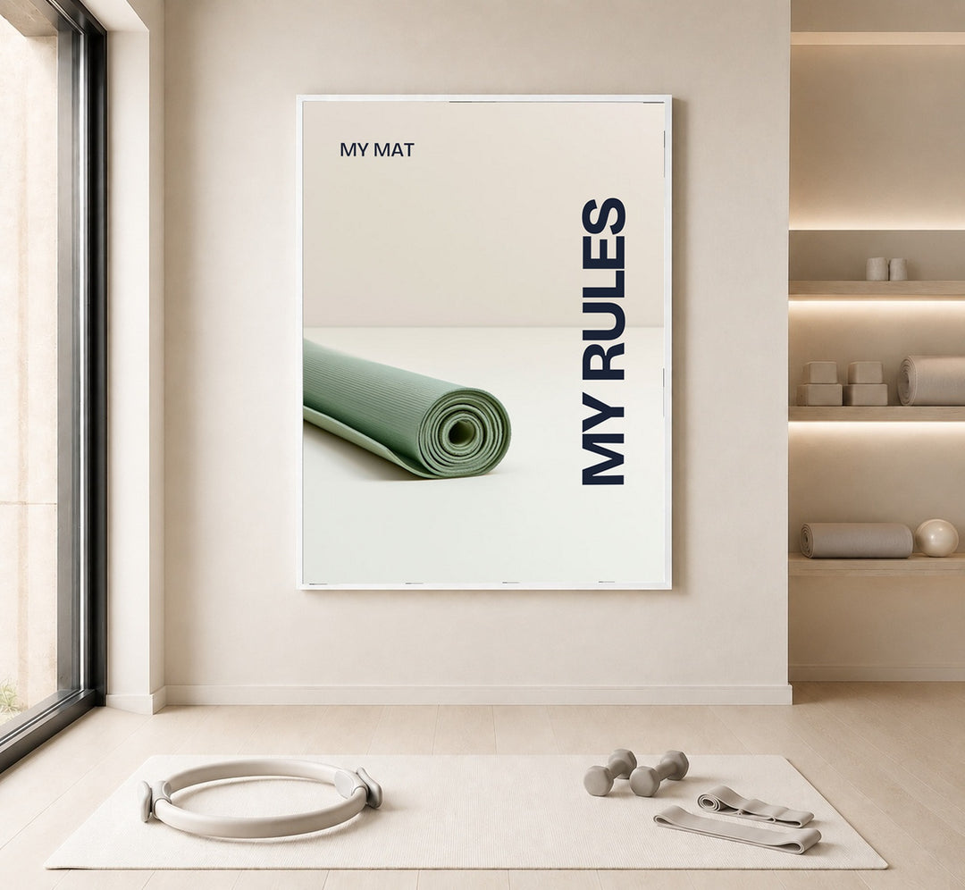My Mat My Rules Poster – Weißer Rahmen – Produktfoto