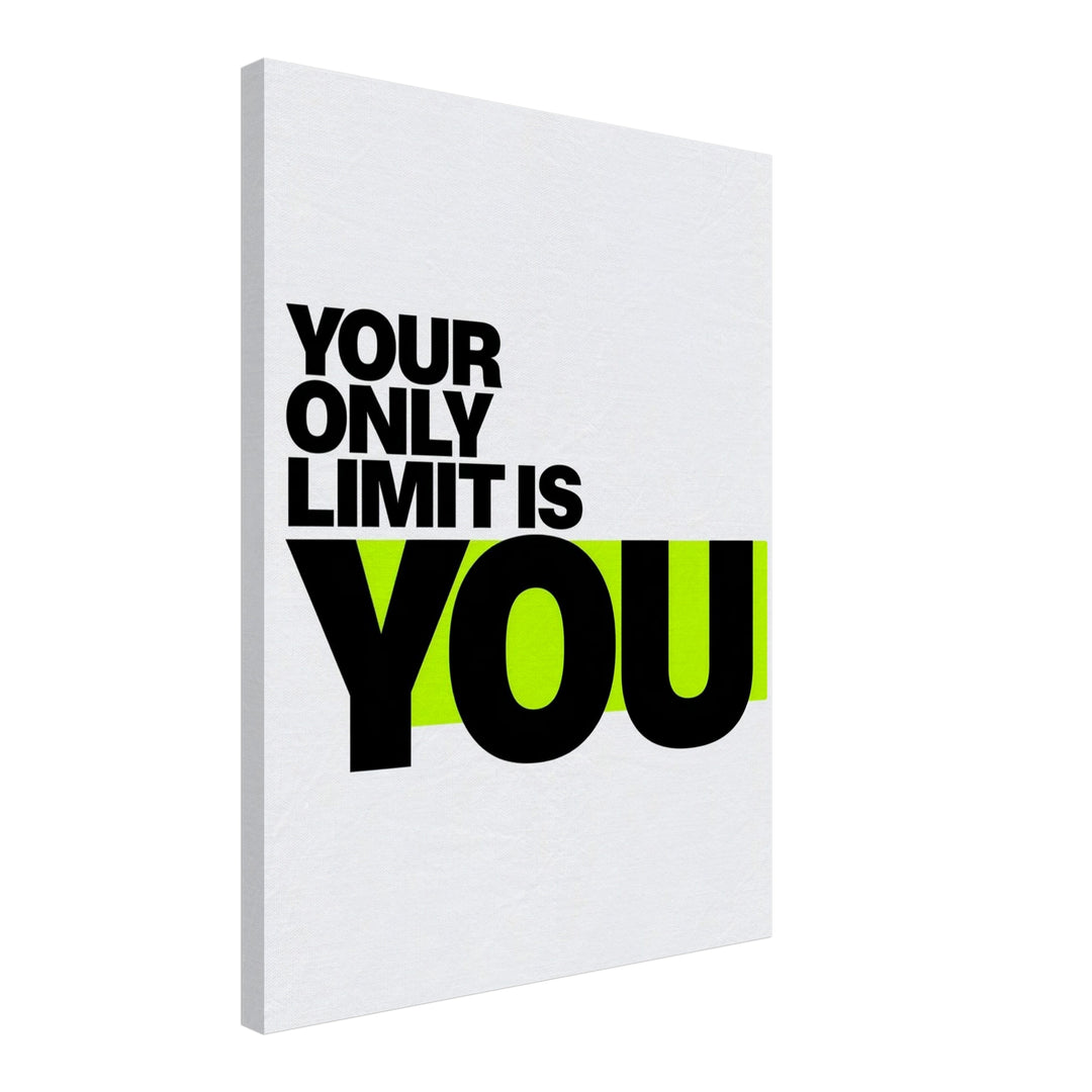 Your Only Limit Is You Neon Leinwandbild – Schräge Ansicht – Produktfoto