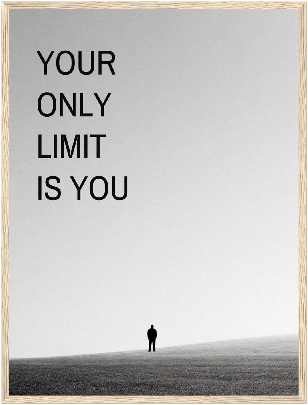 Your Only Limit Is You Silhouette Poster – Holz natur Rahmen – Produktfoto