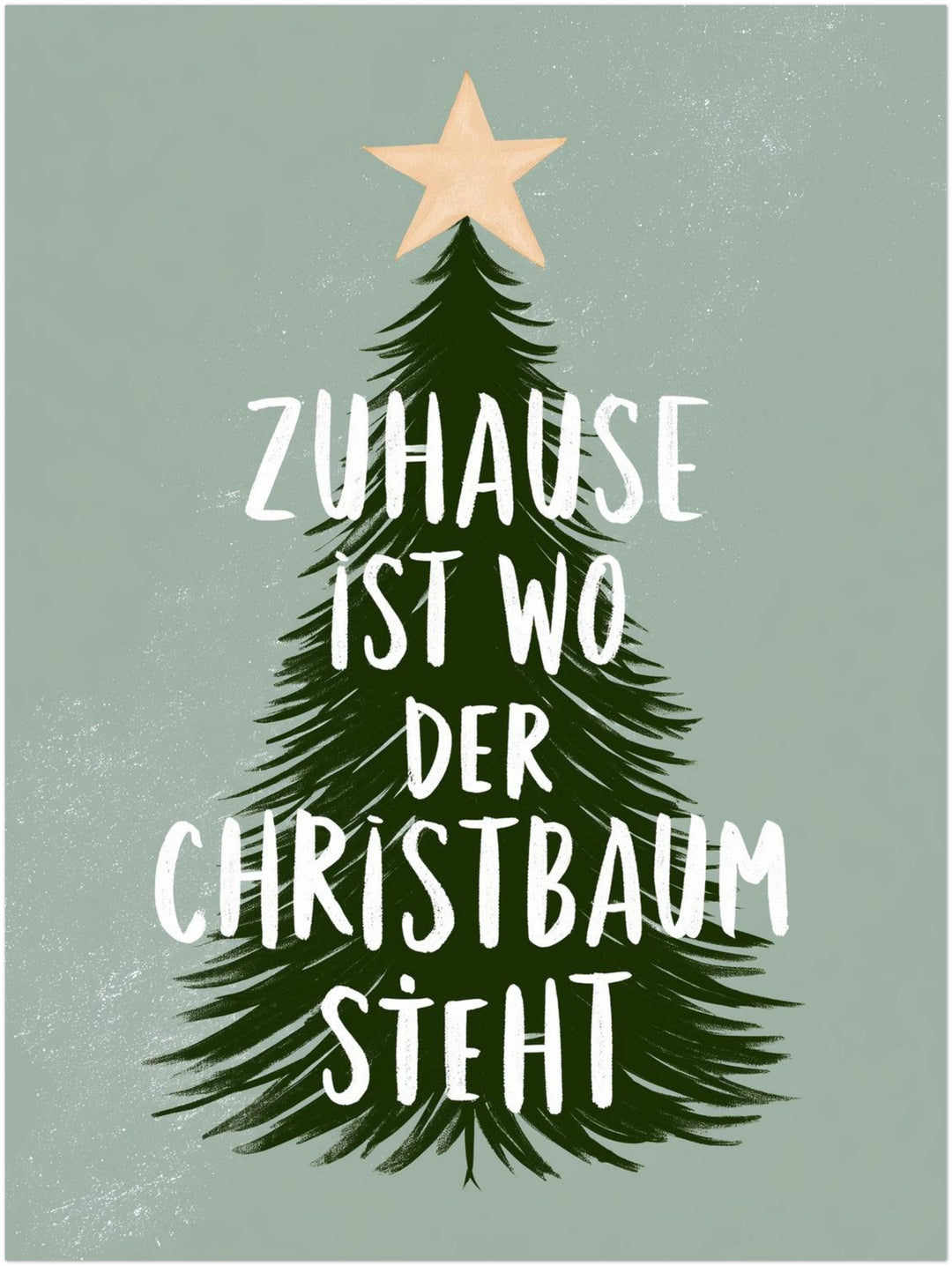Zuhause ist wo Christbaum Leinwandbild – Ohne Rahmen – Produktfoto