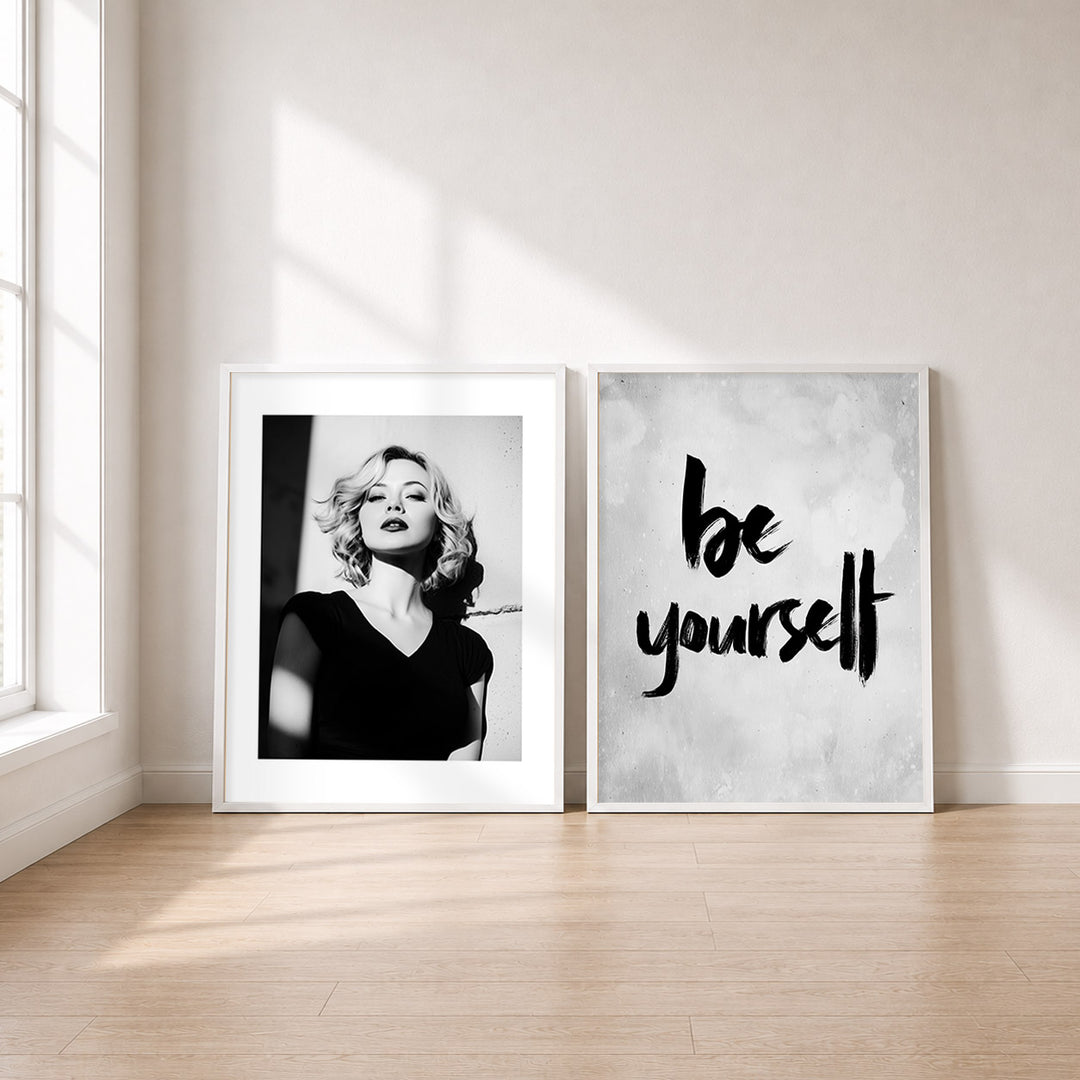Set-Ansicht: Statement Poster Set – Frau & Be Yourself (2er)