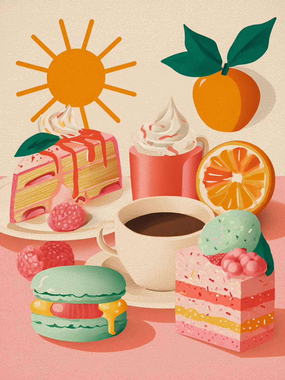 Fruchtige Dessertfreuden Dopamin – Wandkunst