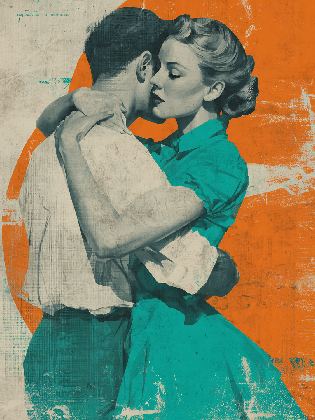 Tanzendes Paar Vintage – Wandkunst