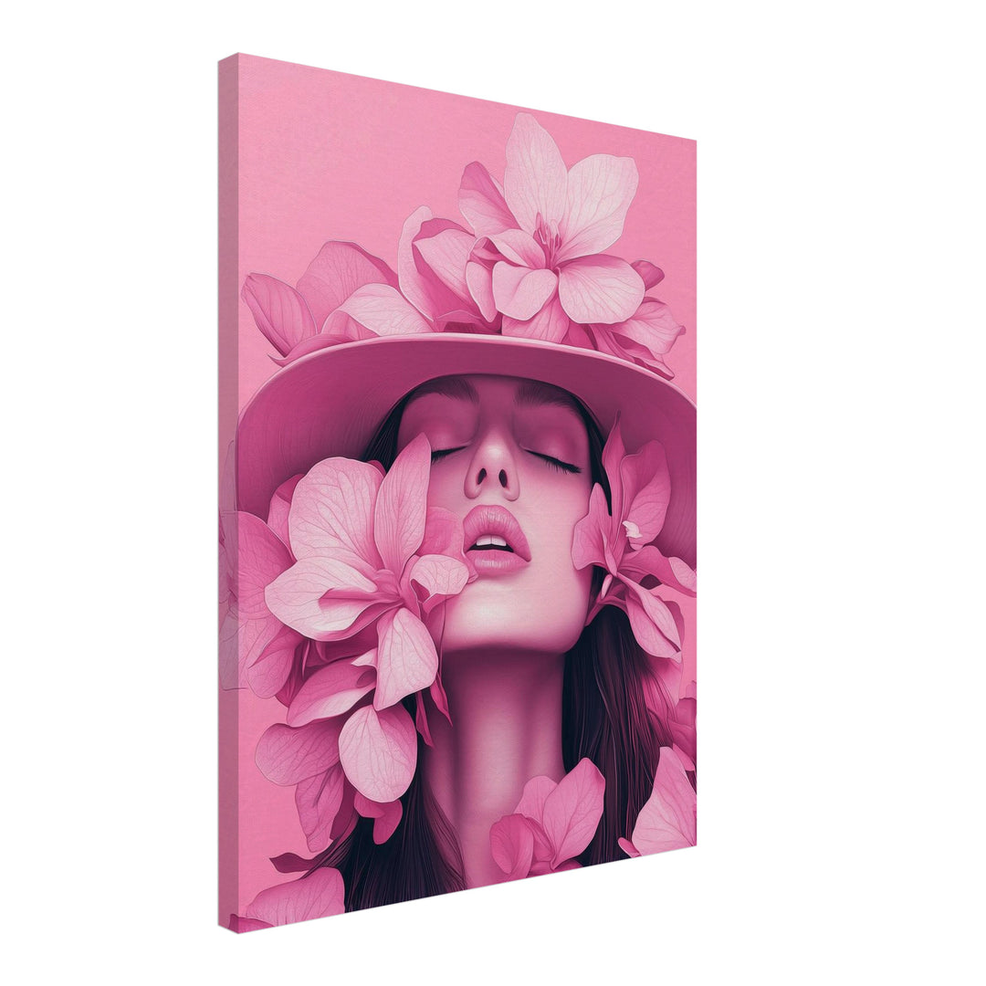 Blumentraum im Rosa Leinwand Trends – Leinwand auf Holzrahmen – Ansicht 2