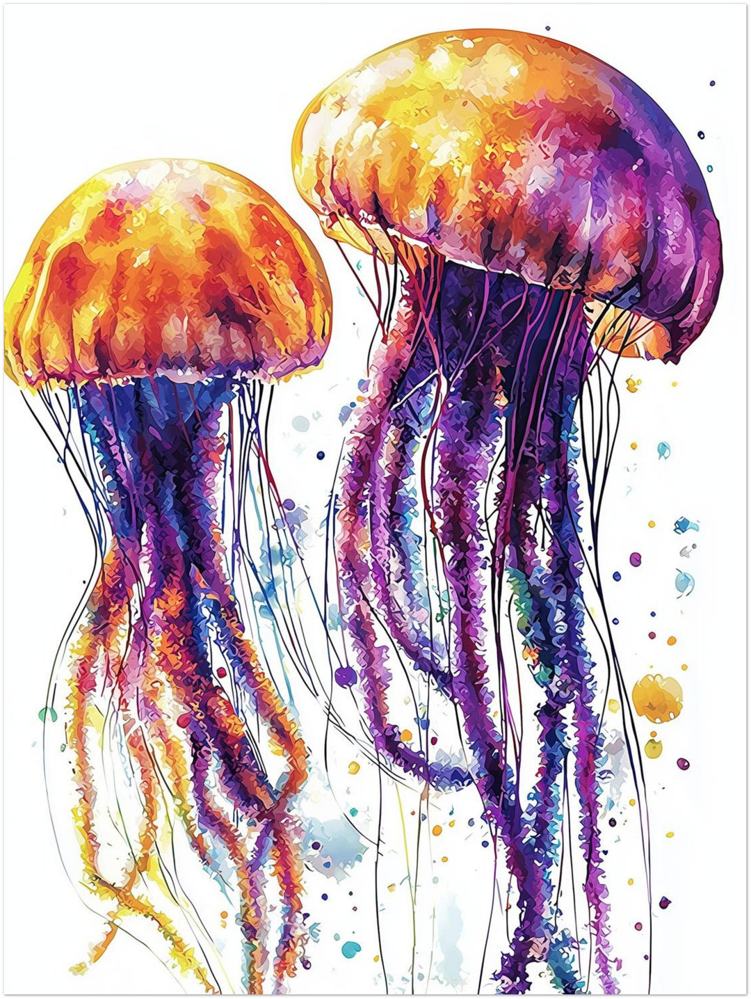 Bunte Quallen im Wasser Trends – Wandkunst