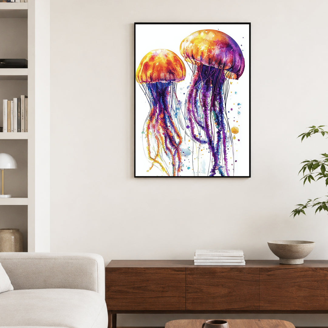 Bunte Quallen im Wasser Poster Trends – mattes Kunstdruck-Papier – Ansicht 2
