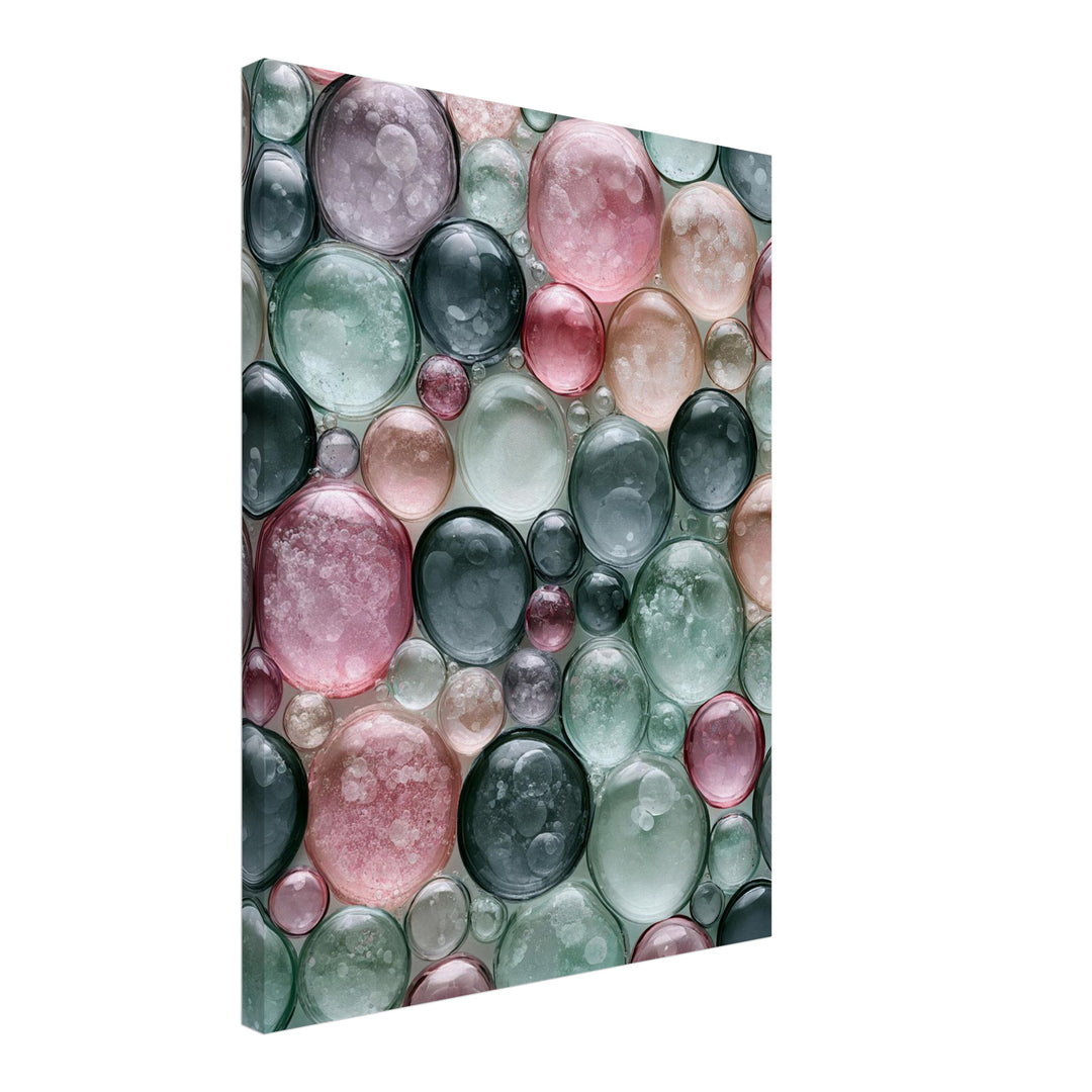 Bunte Seifenblasen Pastell Leinwandbild – Schräge Ansicht – Produktfoto