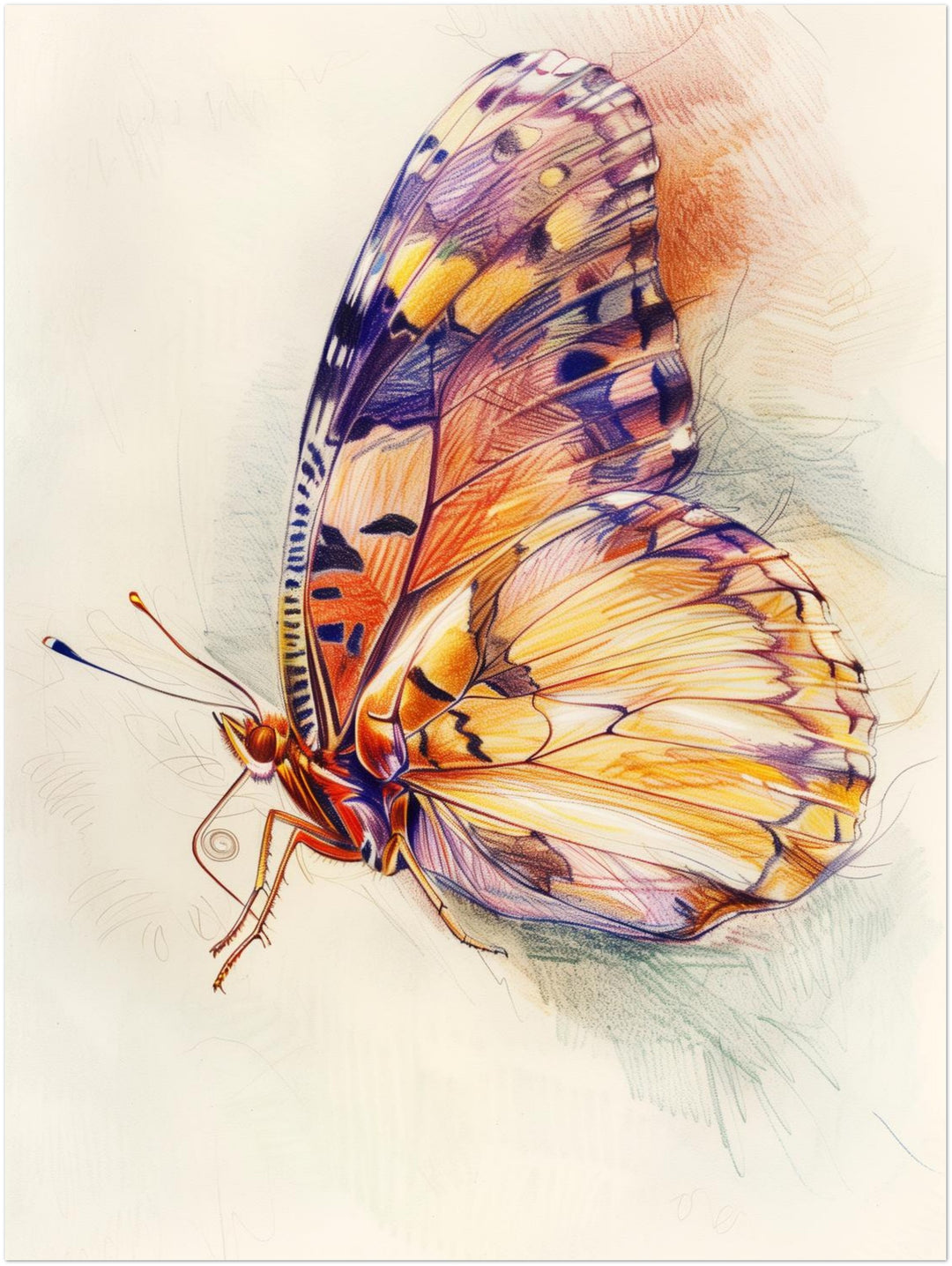 Bunter Schmetterling Illustration Trends – Wandkunst